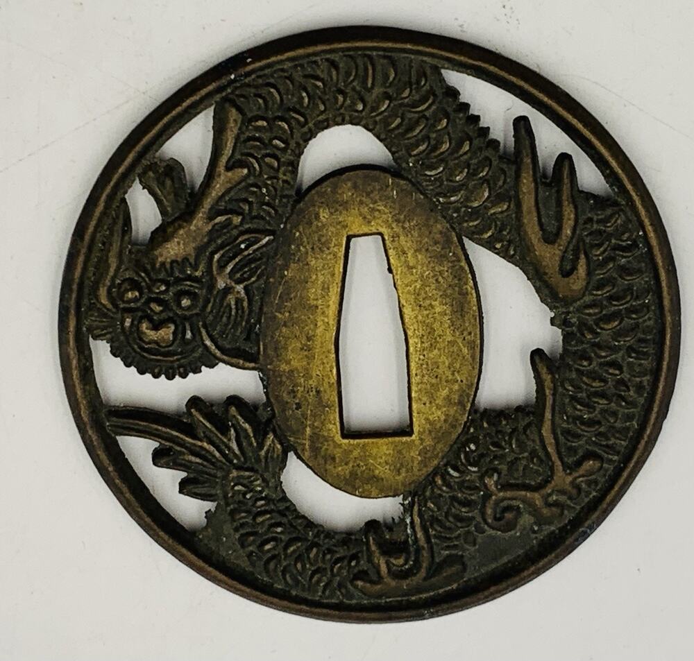 Tsuba Sword Guard Dragon for Katana Japanese Samurai